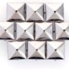 700Pcs 10 mm Square Pyramid Studs Silver Metal Four-Jaw Squa...