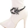 Women Western Fashion Jewelry Boot Chain Bling Bracelet Blac...