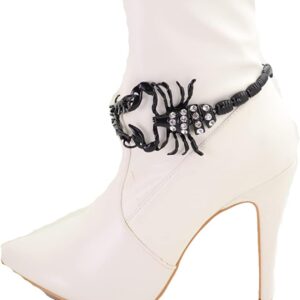Women Western Fashion Jewelry Boot Chain Bling Bracelet Blac...