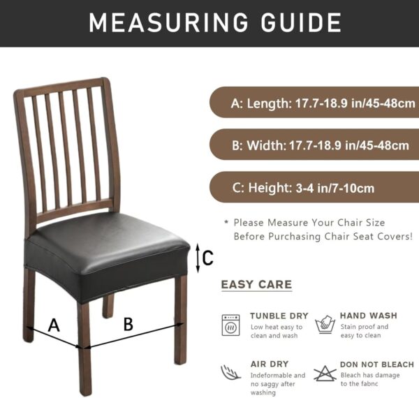 NILUOH Waterproof Seat Covers for Dining Room Chairs Set of ...
