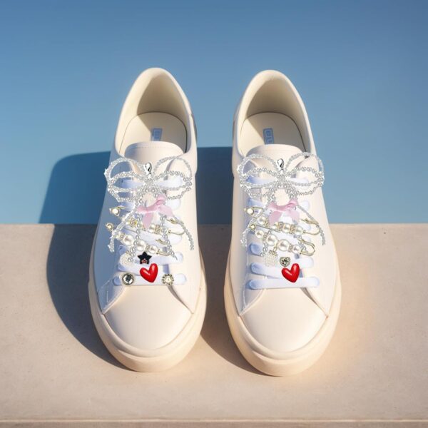 Shoe Charms for Sneakers Women, 51PCS Contain Pearl Lace Bow...