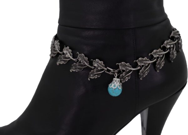 Women Western Fashion Boot Bracelet Dark Silver Metal Chain ...