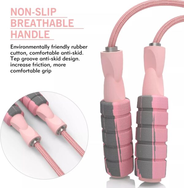 FITMYFAVO Jump Rope Cotton Adjustable Skipping Weighted jump...