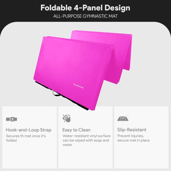 BalanceFrom Folding Gymnastics Mat, Thick Home Gym Floor Tum...