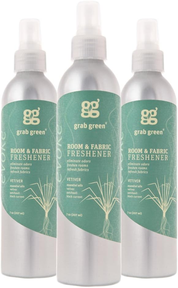 Grab Green Room and Fabric Freshener, 7 Ounce (Pack of 3), V...