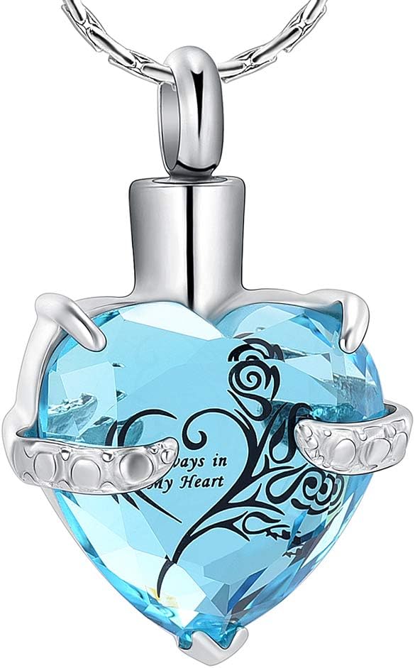 constantlife Crystal Heart Shape Cremation Jewelry Memorial ...