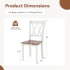 Giantex Dining Room Chairs Set of 2 White, Wooden Farmhouse ...
