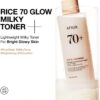 ANUA Rice 70 Glow Milky Toner, for Glass Skin, Rice Water, N...