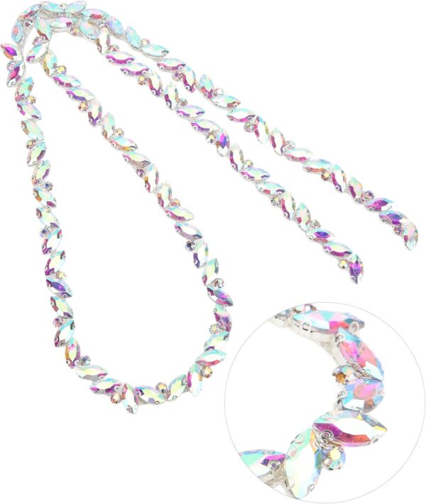 1 Yard Rhinestone Chain, AB Crystal Rhinestone Applique Bead...