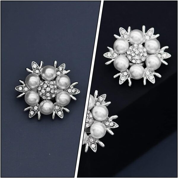 Rhinestone Shoe Clips Decorative Pearl Shoe Charms DIY Remov...