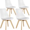 Sweetcrispy Dining Chairs Set of 4, Kitchen Room PU Leather ...