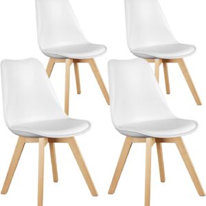 Sweetcrispy Dining Chairs Set of 4, Kitchen Room PU Leather ...