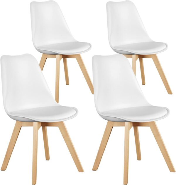 Sweetcrispy Dining Chairs Set of 4, Kitchen Room PU Leather ...