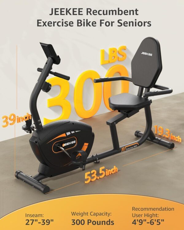 JEEKEE Recumbent Exercise Bike for Seniors,Stationary Bikes ...