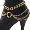 Women Western Fashion Jewelry Gold Metal Multi Strand Chain ...