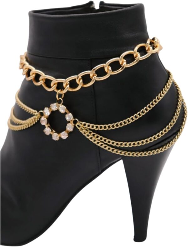 Women Western Fashion Jewelry Gold Metal Multi Strand Chain ...