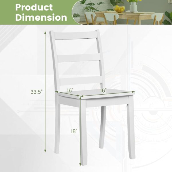 Giantex Wood Dining Chairs Set of 2 White - Wooden Armless K...