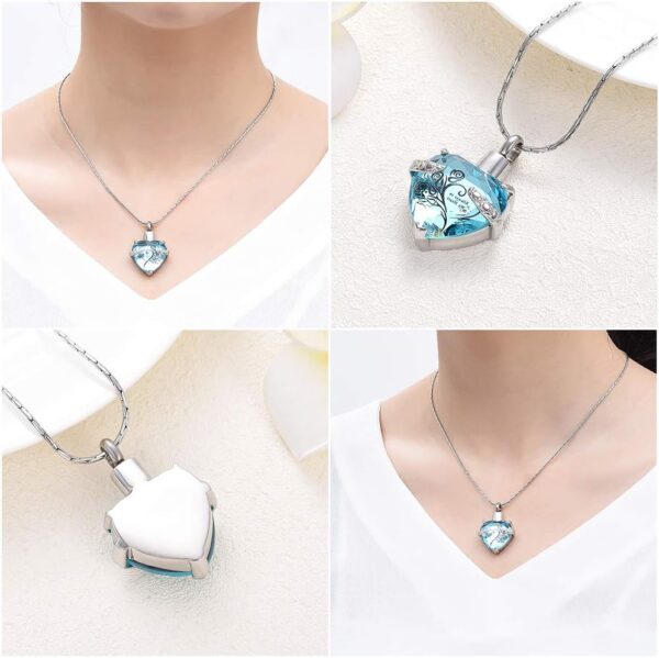 constantlife Crystal Heart Shape Cremation Jewelry Memorial ...