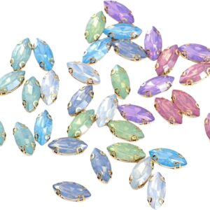 7 x 15mm Mixed Color Horse Eye Opal Sewing Crystal Flatback ...