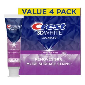 Crest 3D White Advanced Luminous Mint Teeth Whitening Toothp...