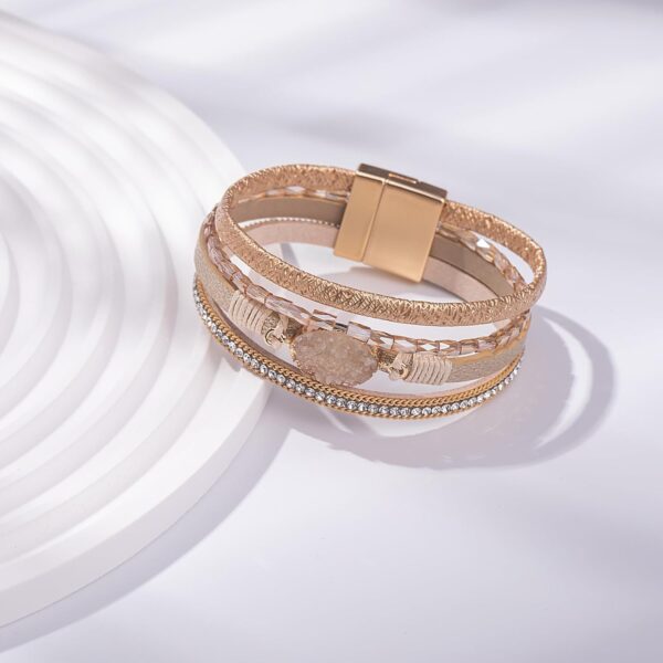 FANCY SHINY Leather Wrap Bracelet Boho Cuff Bangle Bracelets...