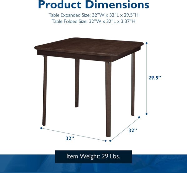 MECO Stakmore Classic Straight Edge Wood Folding Card Table,...