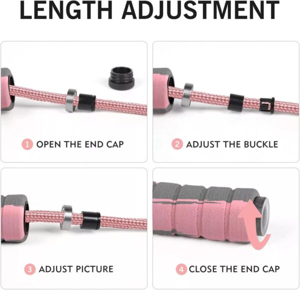 FITMYFAVO Jump Rope Cotton Adjustable Skipping Weighted jump...