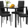 FDW | 5-Piece Dining Table Set | Glass Kitchen Table with 4 ...