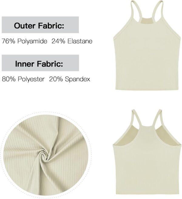 Womens Crop Tank Tops Seamless Yoga Sports Bra Padded Workou...