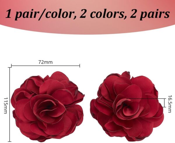 1 Pair Red Flowers Shoe Clips Wedding Shoe Buckles Bridal Re...