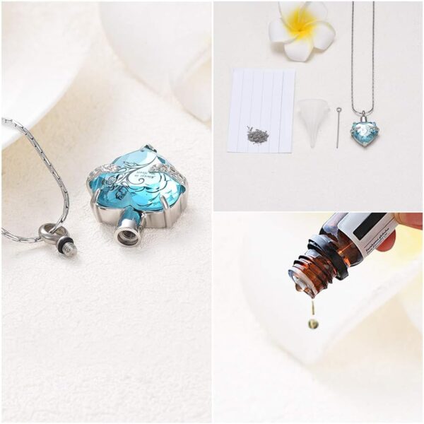 constantlife Crystal Heart Shape Cremation Jewelry Memorial ...