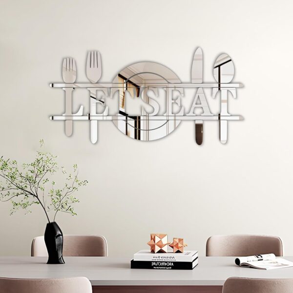 Let's Eat Wall Decor Letter Signs Acrylic Mirror Wall Decals...