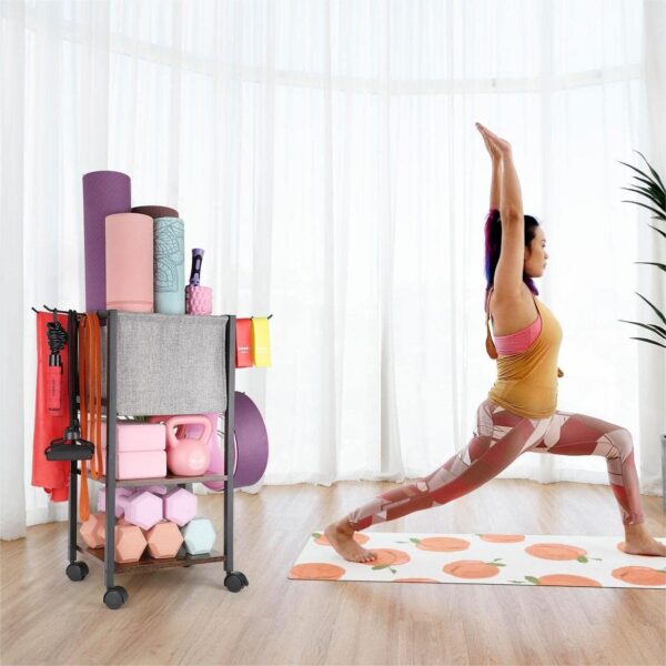 Yoga Mat Storage Rack Home Gym Equipment Workout Equipment O...