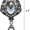 Victorian Vintage Beauty Lady Portrait Brooch Pins with Crys...