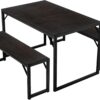 SHA CERLIN Kitchen Dining Table Set for 4 with Benches, Rust...