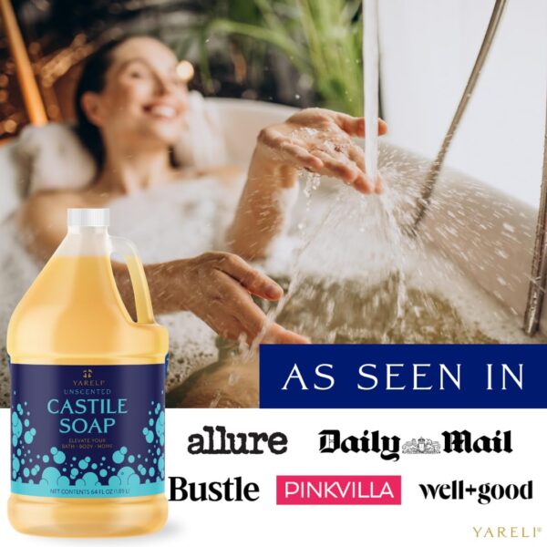 Pure Castile Soap Liquid, Unscented, with All Organic Oils f...
