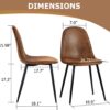 FurnitureR Dining Chairs Set of 4 Comfortable Upholstered Fa...