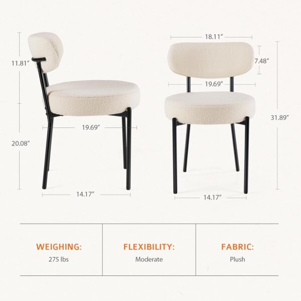 Sweetcrispy Dining Chairs Set of 4, Boucle Upholstered Moder...