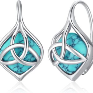 BDL Genuine Turquoise Jewelry for Women, Sterling Silver Ear...