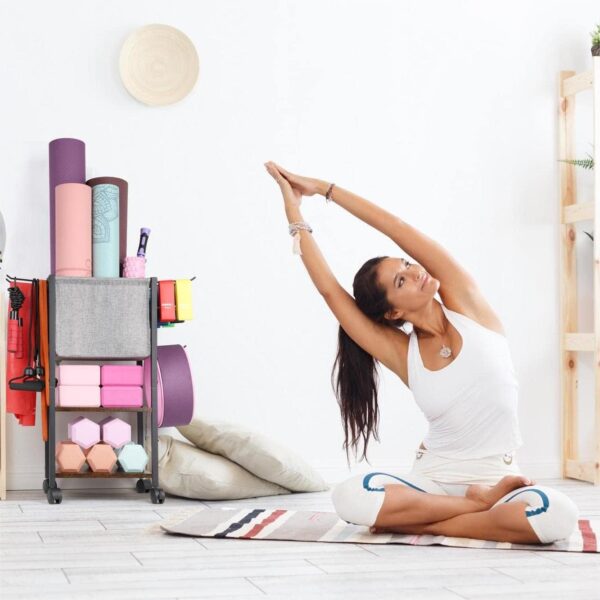 Yoga Mat Storage Rack Home Gym Equipment Workout Equipment O...
