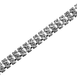 uxcell 1 Yard 2 Rows 3mm Rhinestone Chain, 6mm Bling Crystal...
