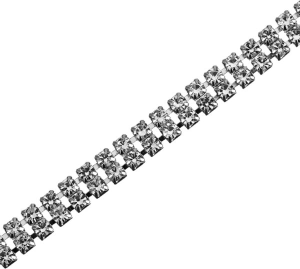 uxcell 1 Yard 2 Rows 3mm Rhinestone Chain, 6mm Bling Crystal...