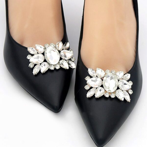 1 Pair Rhinestone Crystal Shoe Clips Wedding Party Prom Shoe...