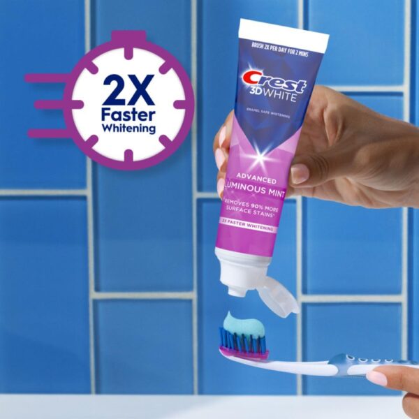 Crest 3D White Advanced Luminous Mint Teeth Whitening Toothp...