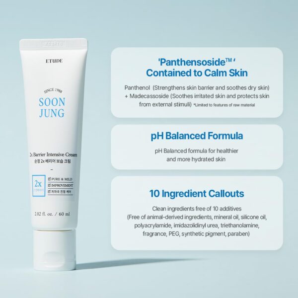 ETUDE SoonJung 2x Barrier Intensive Cream 60ml (21AD) | Hypo...