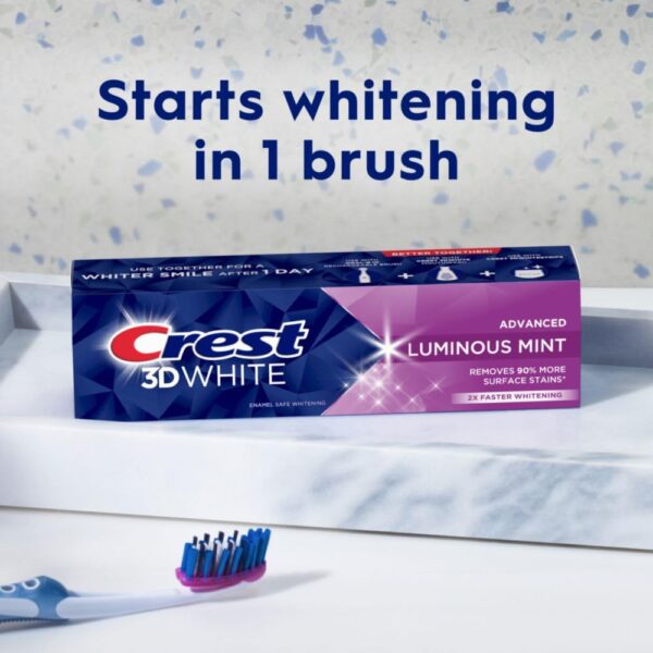 Crest 3D White Advanced Luminous Mint Teeth Whitening Toothp...