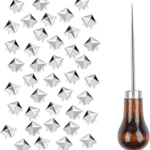 TUZAZO 500 Pieces 10 mm Square Pyramid Studs for Clothing Ba...