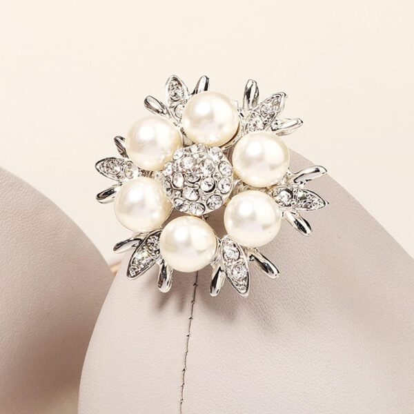 Rhinestone Shoe Clips Decorative Pearl Shoe Charms DIY Remov...