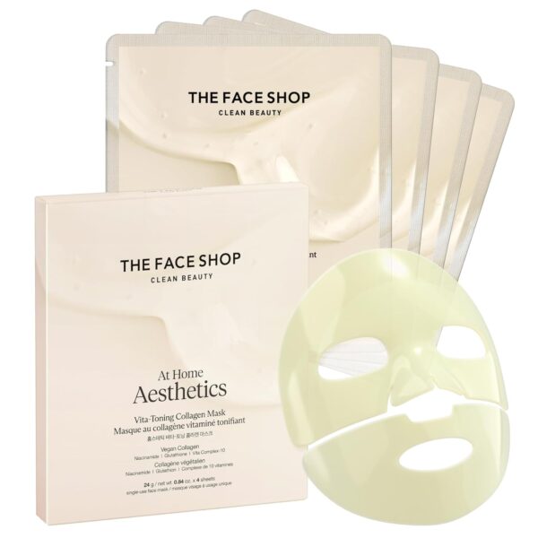 THE FACE SHOP Vita-Toning Vegan Collagen Face Mask, Korean G...