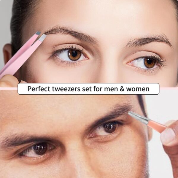 TsMADDTs 6 PCS Tweezers Set for Women, Eyebrow Tweezers with...